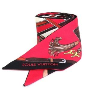 💌 Louis Vuitton LV 100% Silk Reversible BB Bandeau Twilly Scarf